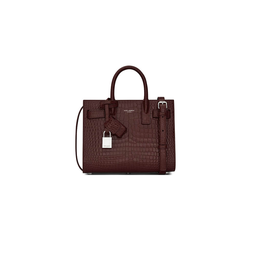 YSL SAC DE JOUR NANO IN EMBOSSED CROCODILE SHINY LEATHER