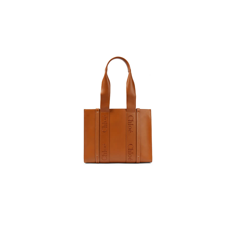 Chloe Woody Medium Leather Tote Bag