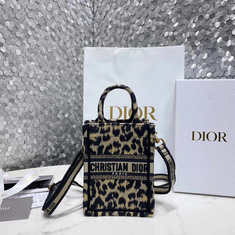 mini D*or book tote phone bag