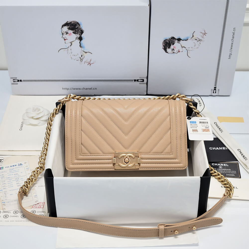 chevron boy Ch*el handbag