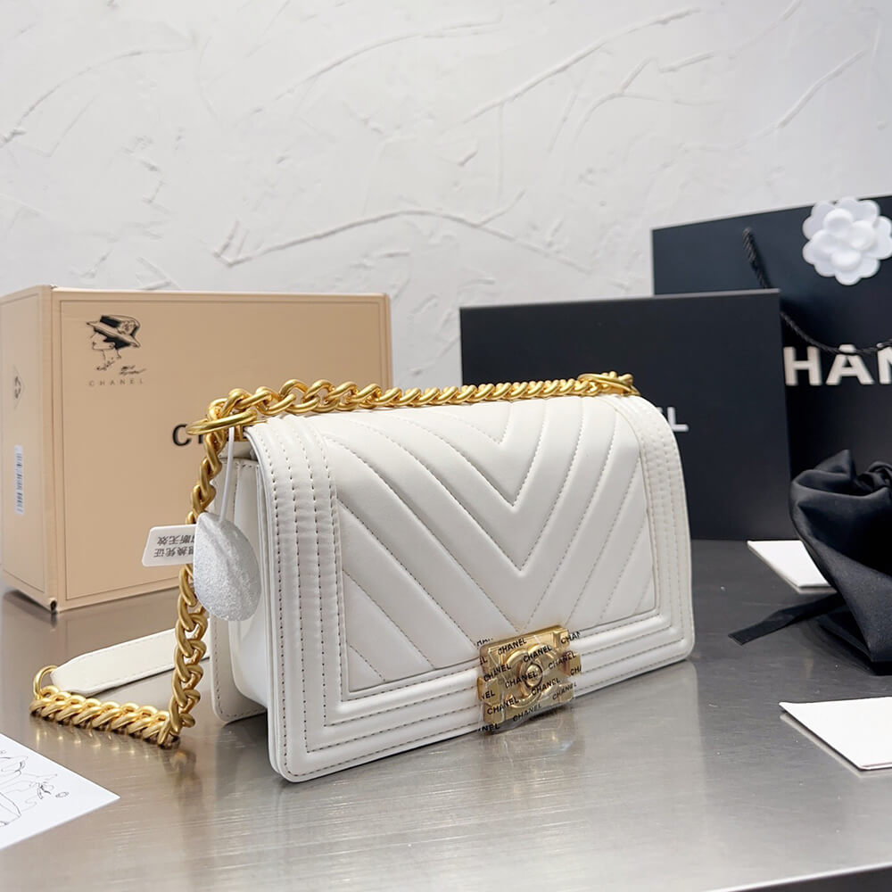 chevron boy Ch*el handbag