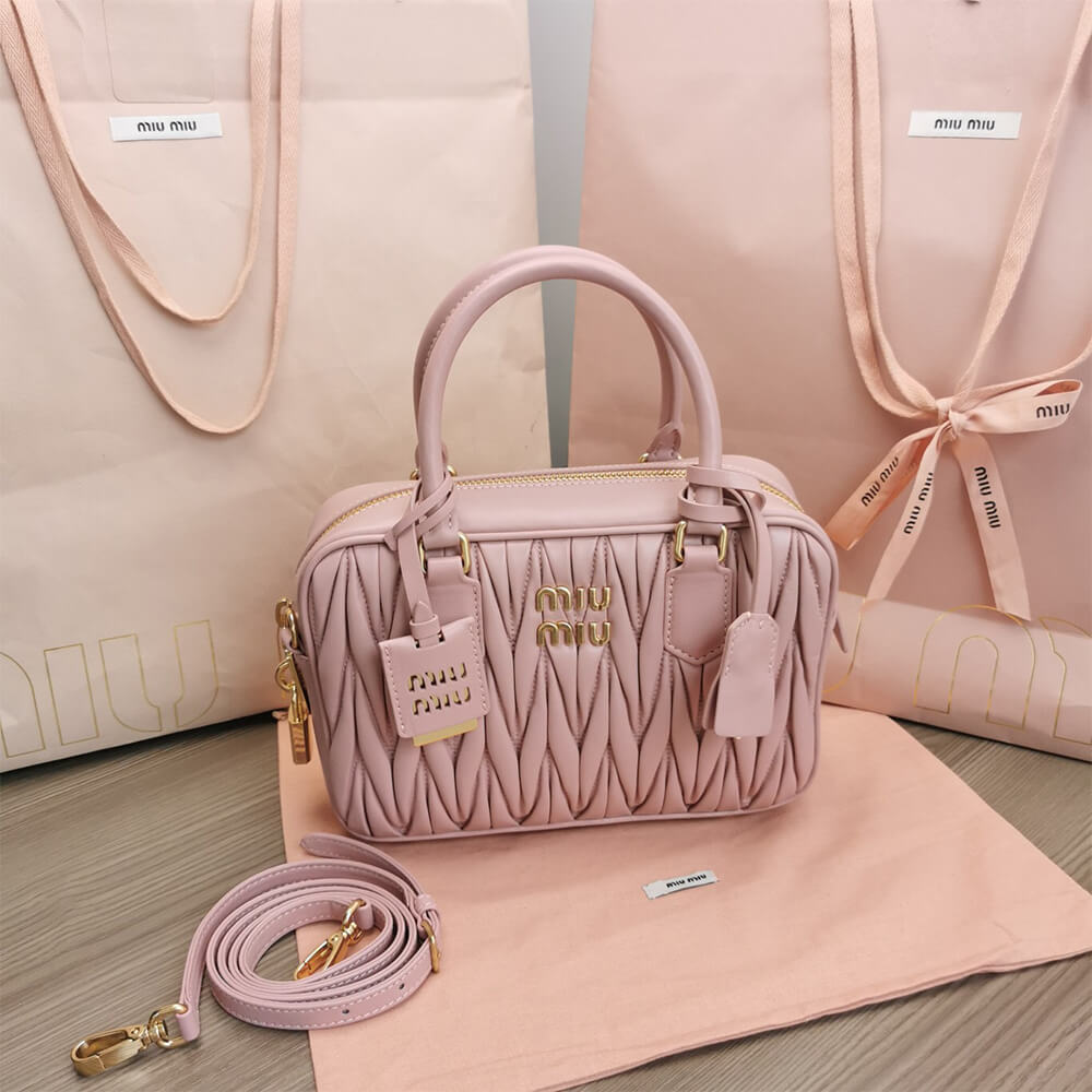 Matelasse nappa leather top-handle bag