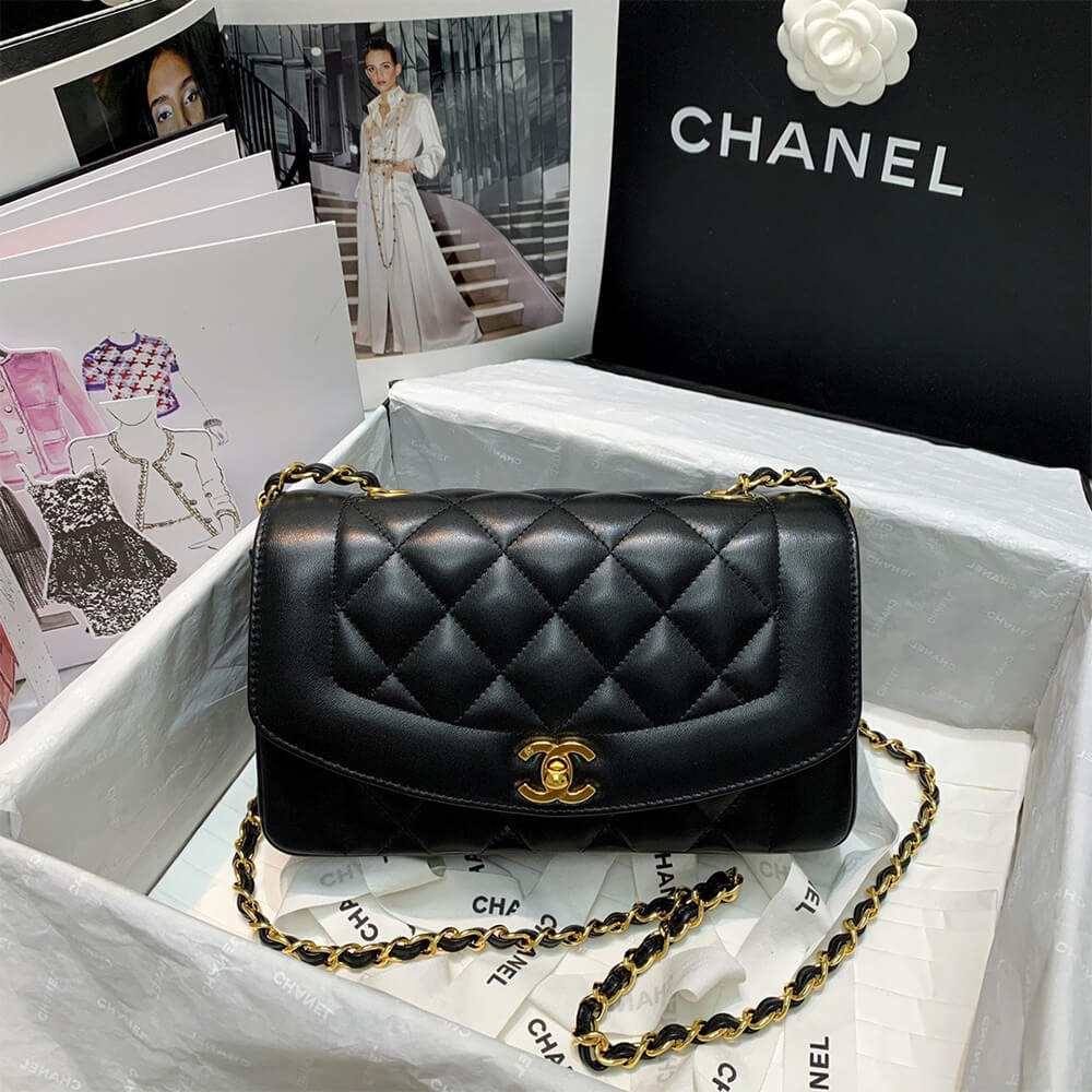 Ch*el vintage small diana flap bag