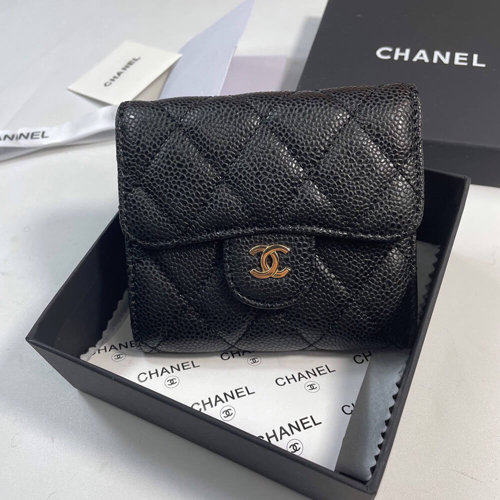 Ch*el flap compact wallet