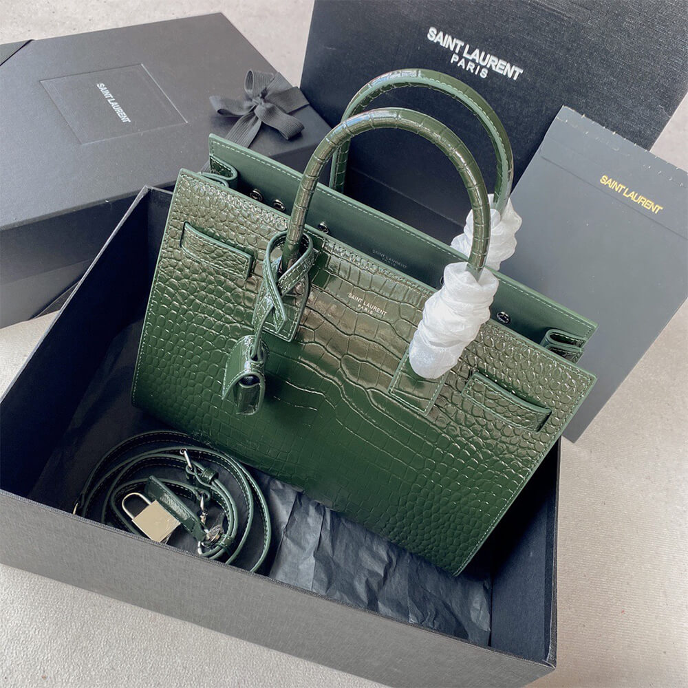 YSL SAC DE JOUR BABY IN CROCODILE-EMBOSSED