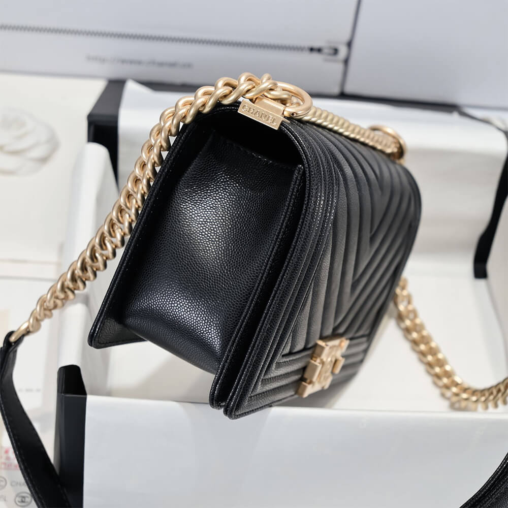 chevron caviar boy Ch*el handbag