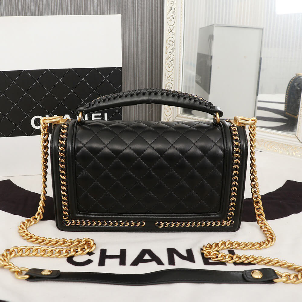 Ch*el top handle boy handbag