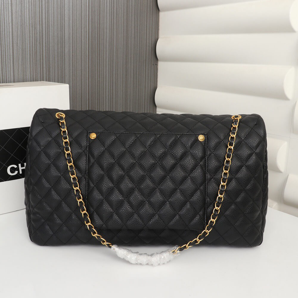 Ch*el travel flap bag black