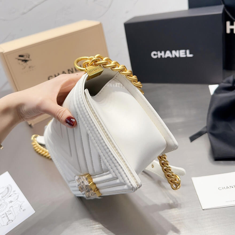 chevron boy Ch*el handbag