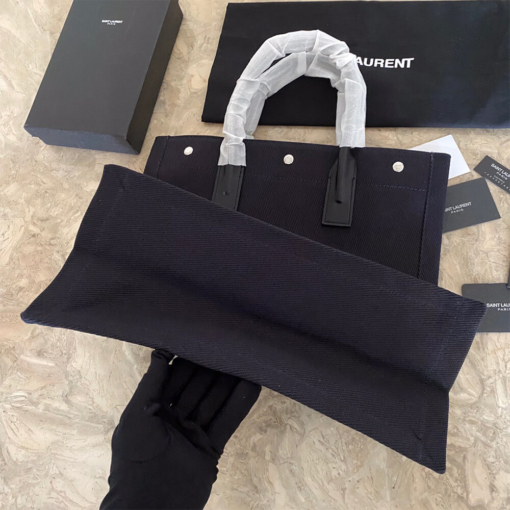 rive gauche N0*H/south tote bag in printed canvas and leather