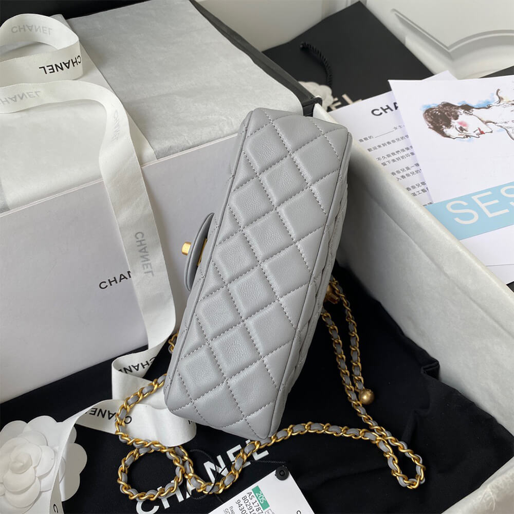 Ch*el pearl crush mini rectangular flap