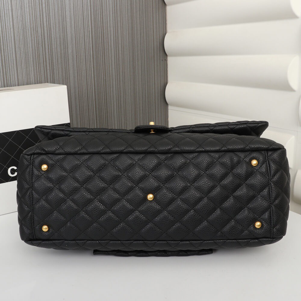 Ch*el travel flap bag black