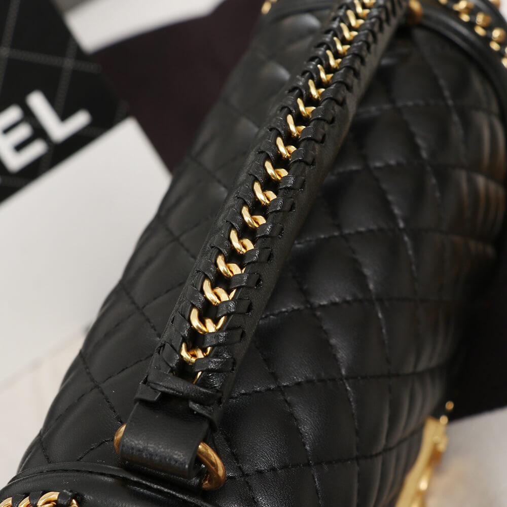 Ch*el top handle boy handbag