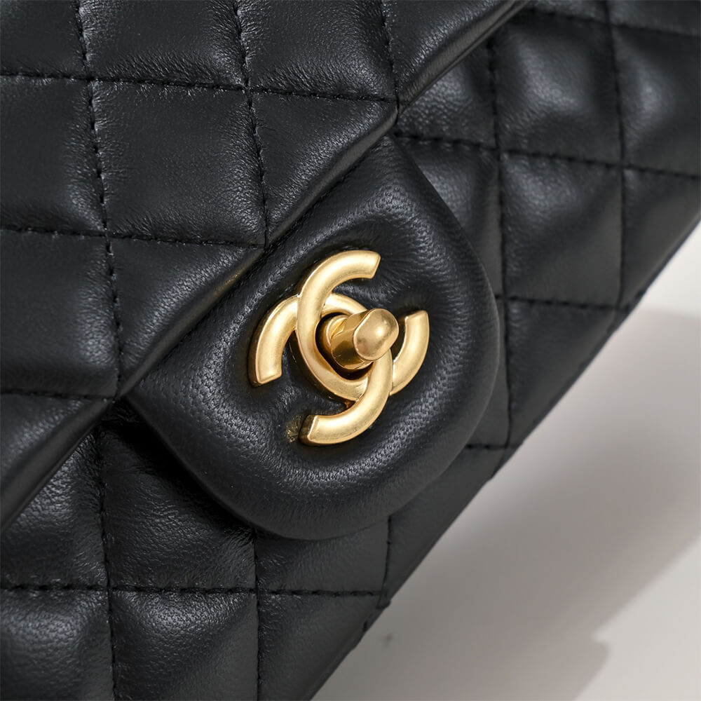 Ch*el mini flap with top handle