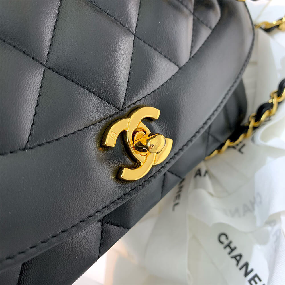 Ch*el vintage small diana flap bag