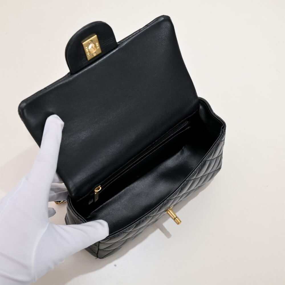 Ch*el mini flap with top handle