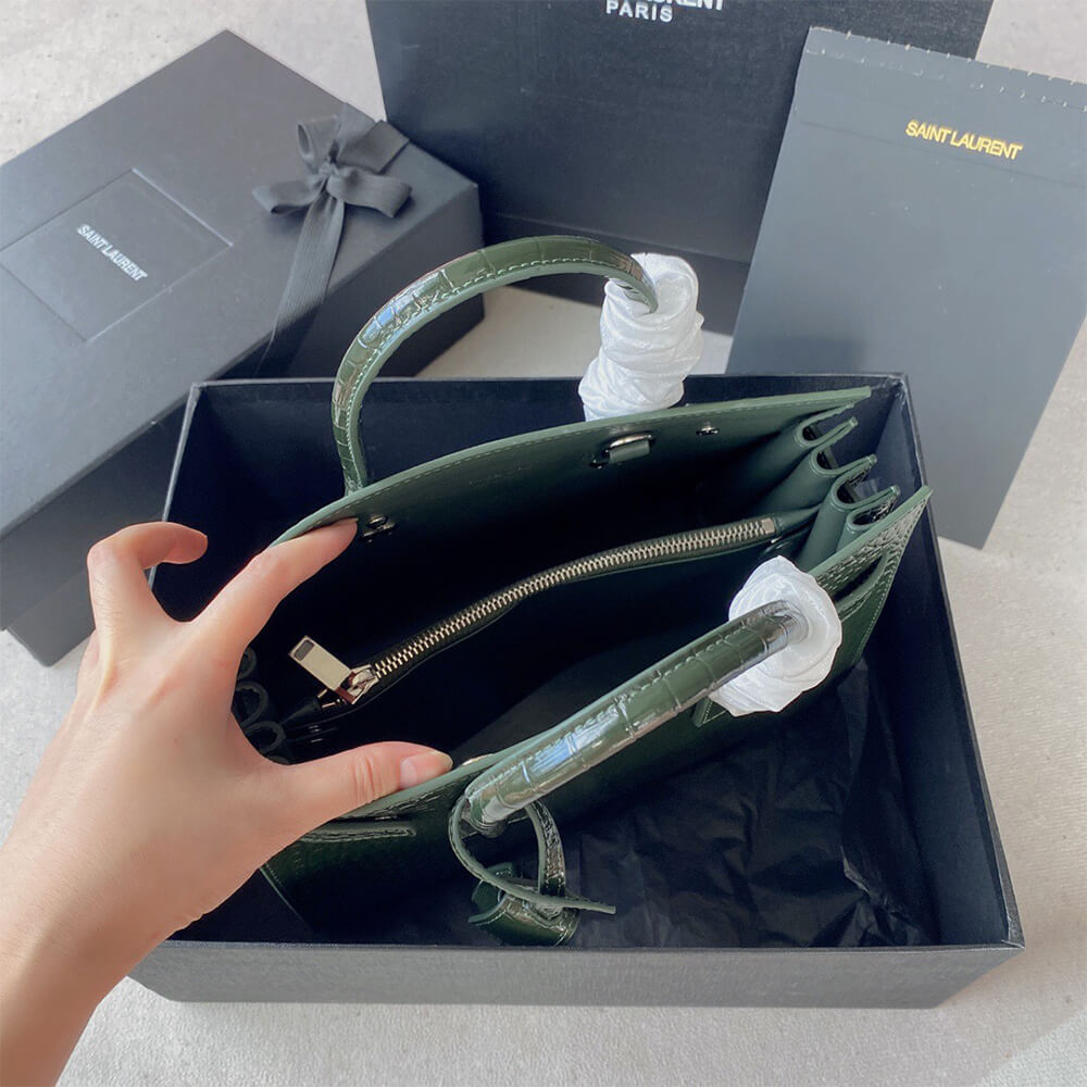 YSL SAC DE JOUR BABY IN CROCODILE-EMBOSSED