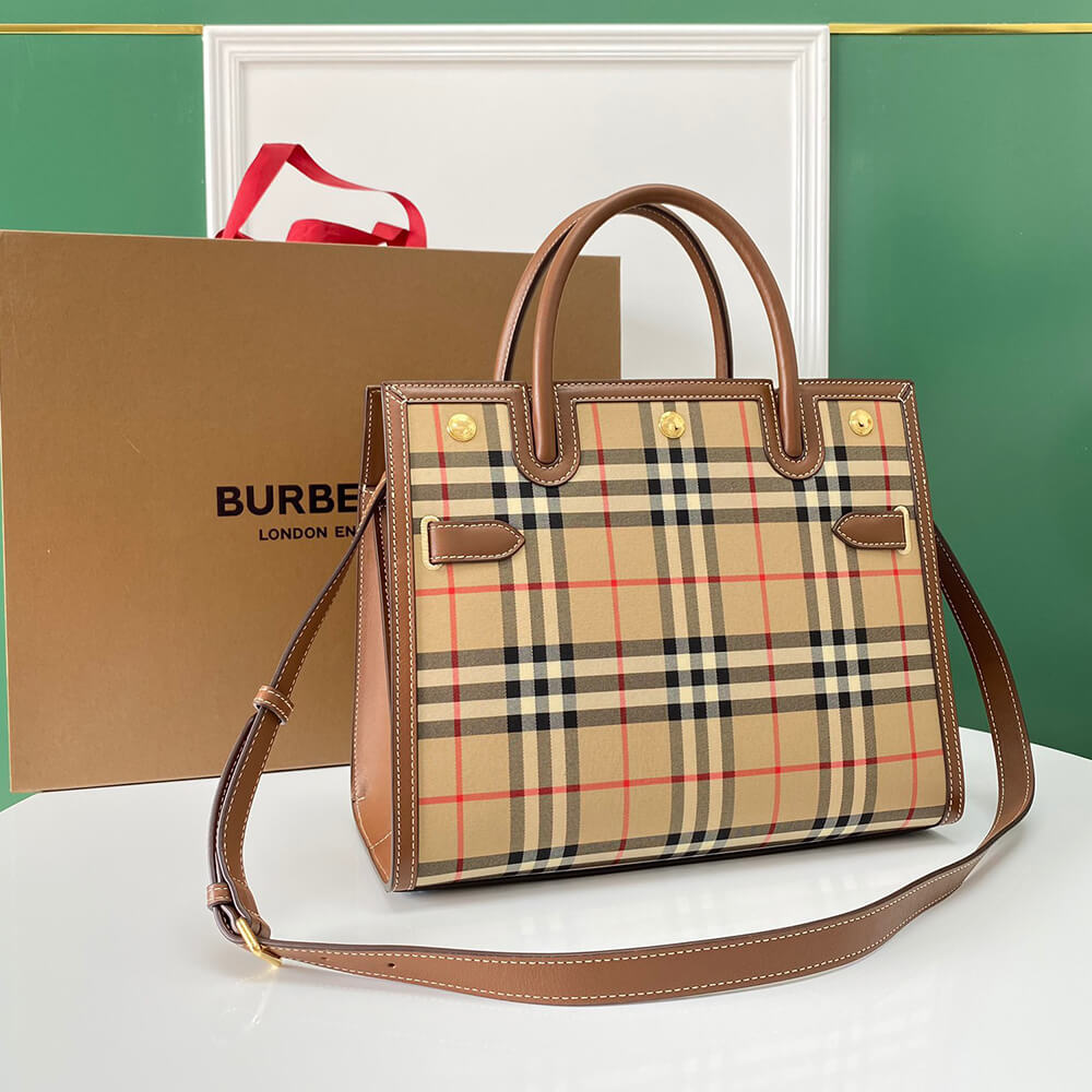 Small Vintage Check Two Handle Title Bag