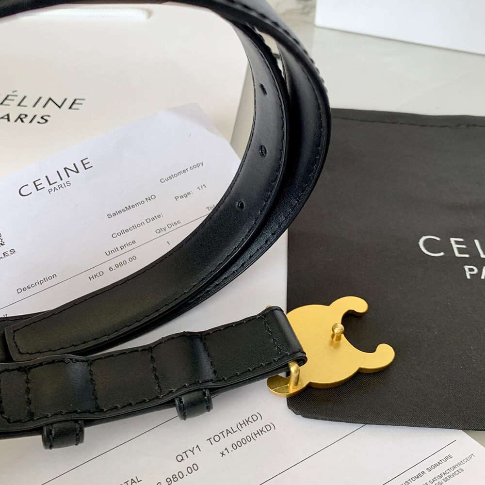 MEDIUM TRIOMPHE BELT IN TAURILLON LEATHER