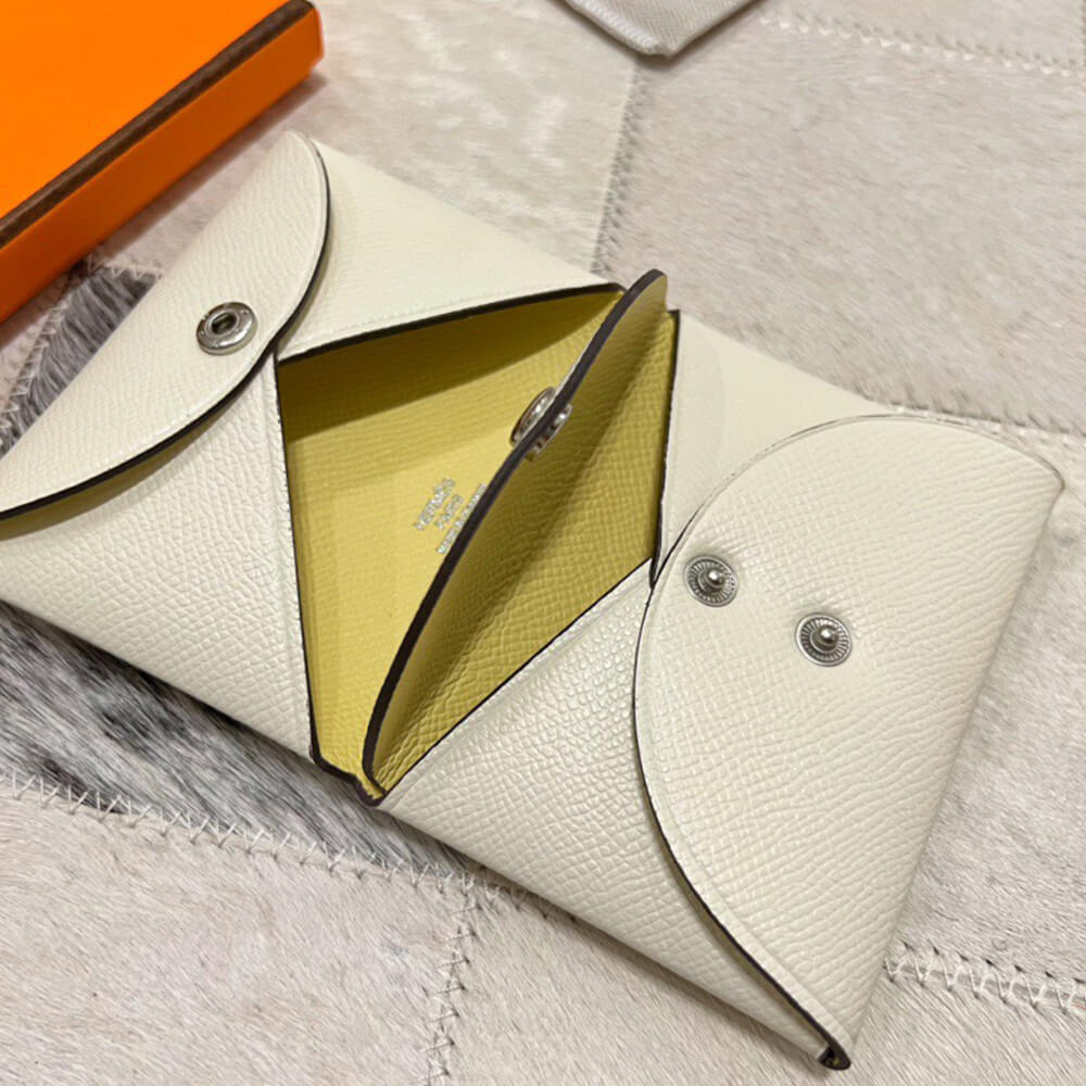 H**mes calvi duo compact card holder