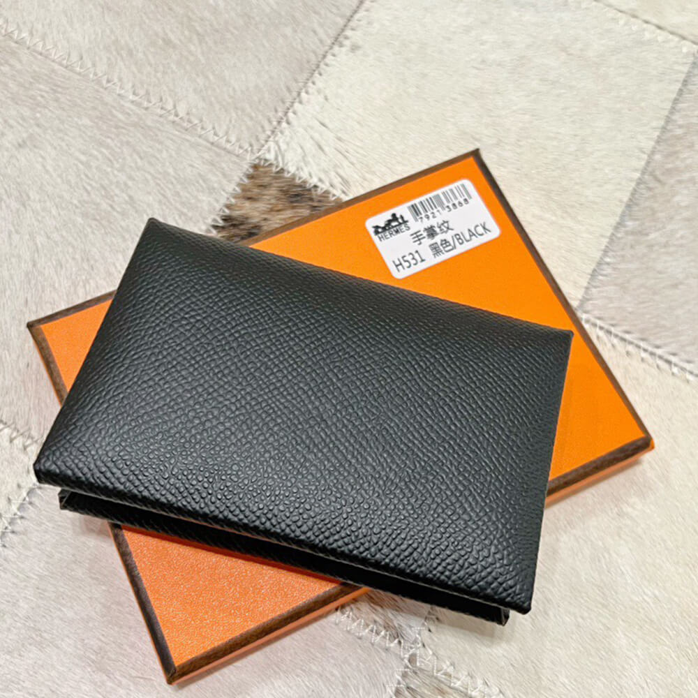H**mes calvi duo compact card holder