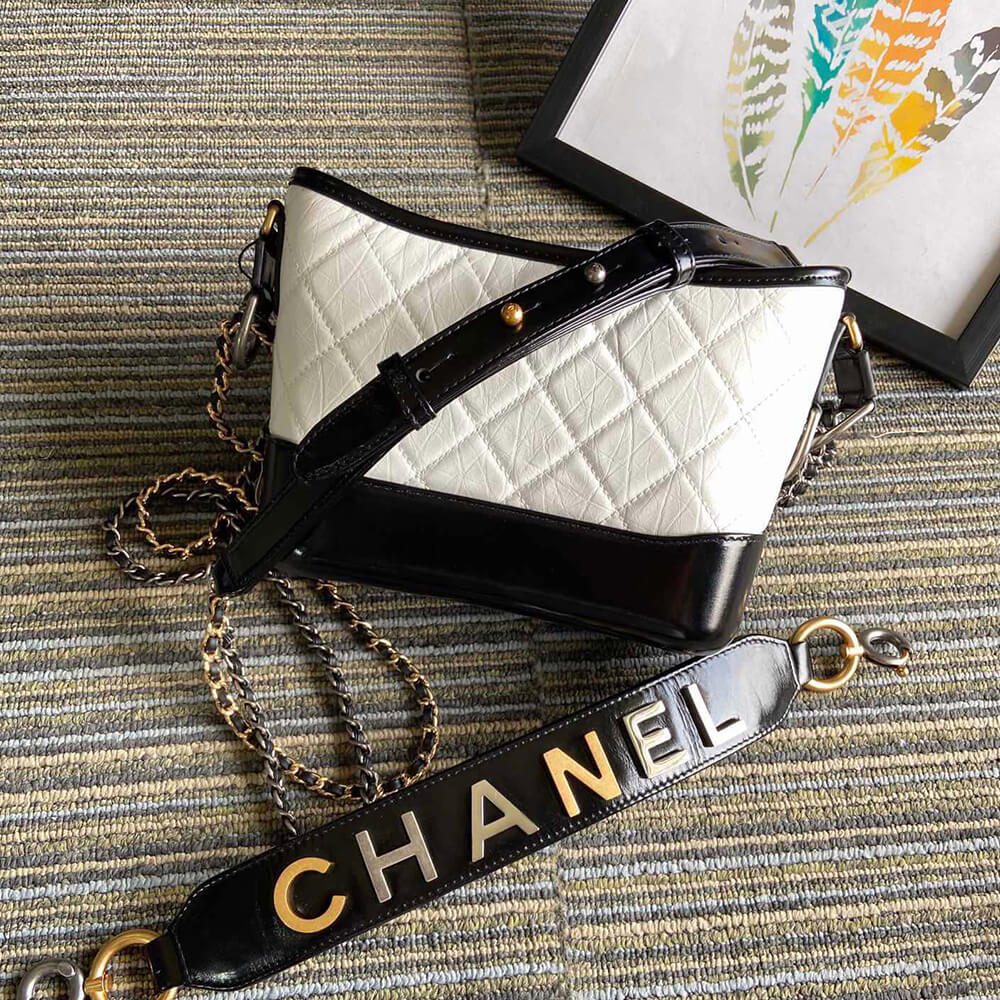 Ch*el calfskin quilted small gabrielle hobo