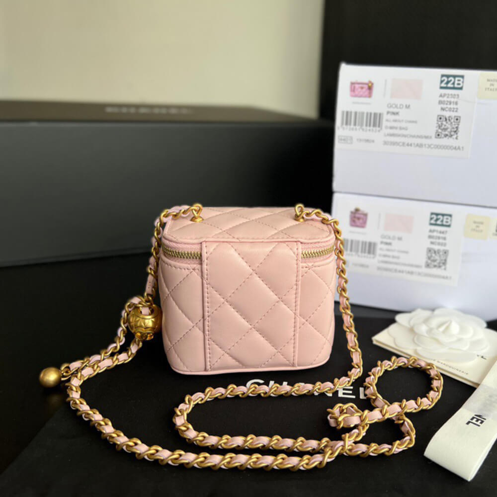 Ch*el quilted pearl crush mini vanity case