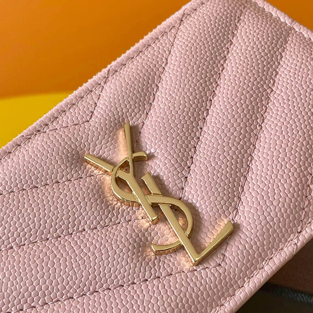 YSL CASSANDRE MATELASSÉ FRAGMENTS ZIPPED CARD CASE(HIGH-END GRADE)