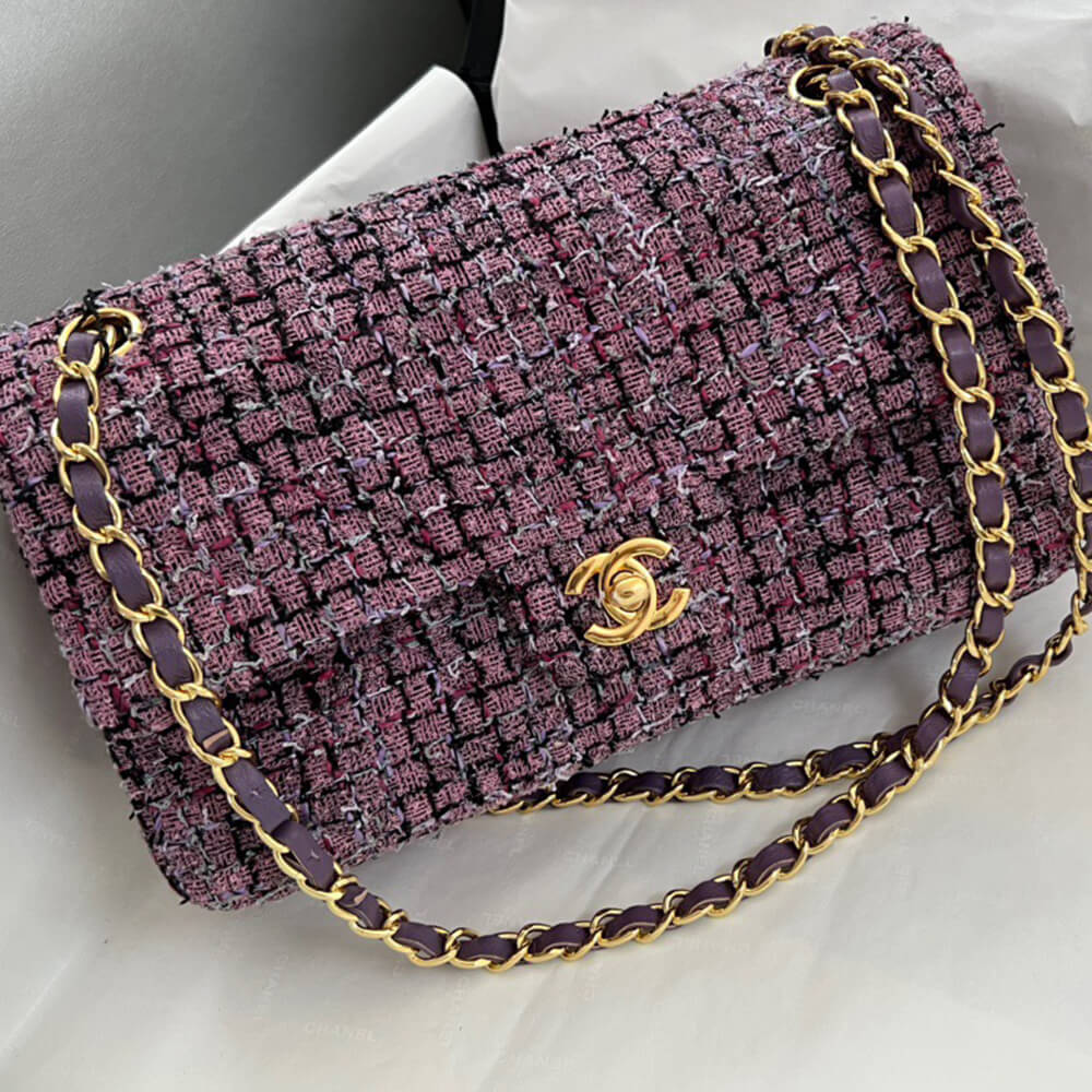 Ch*el tweed medium classic flap bag