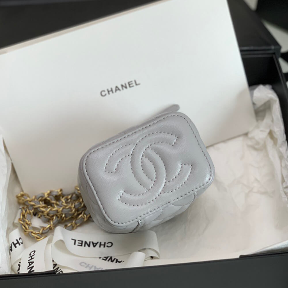 Ch*el quilted pearl crush mini vanity case