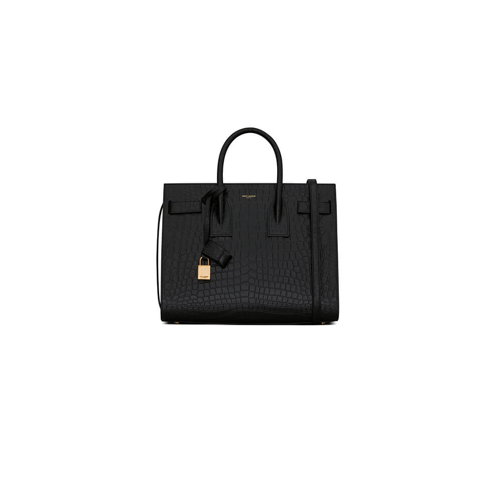 SMALL SAC DE JOUR IN MATTE EMBOSSED CROCODILE LEATHER