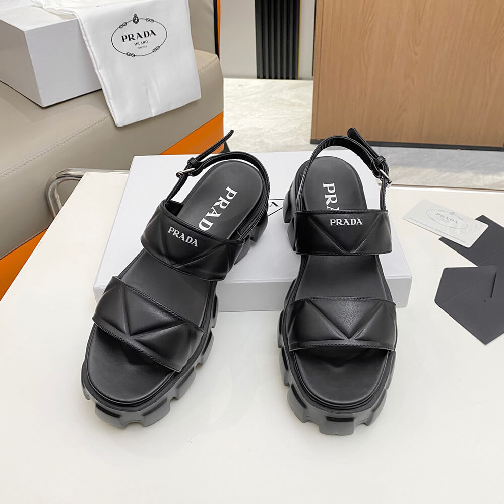 Pra*a monolith leather sandals