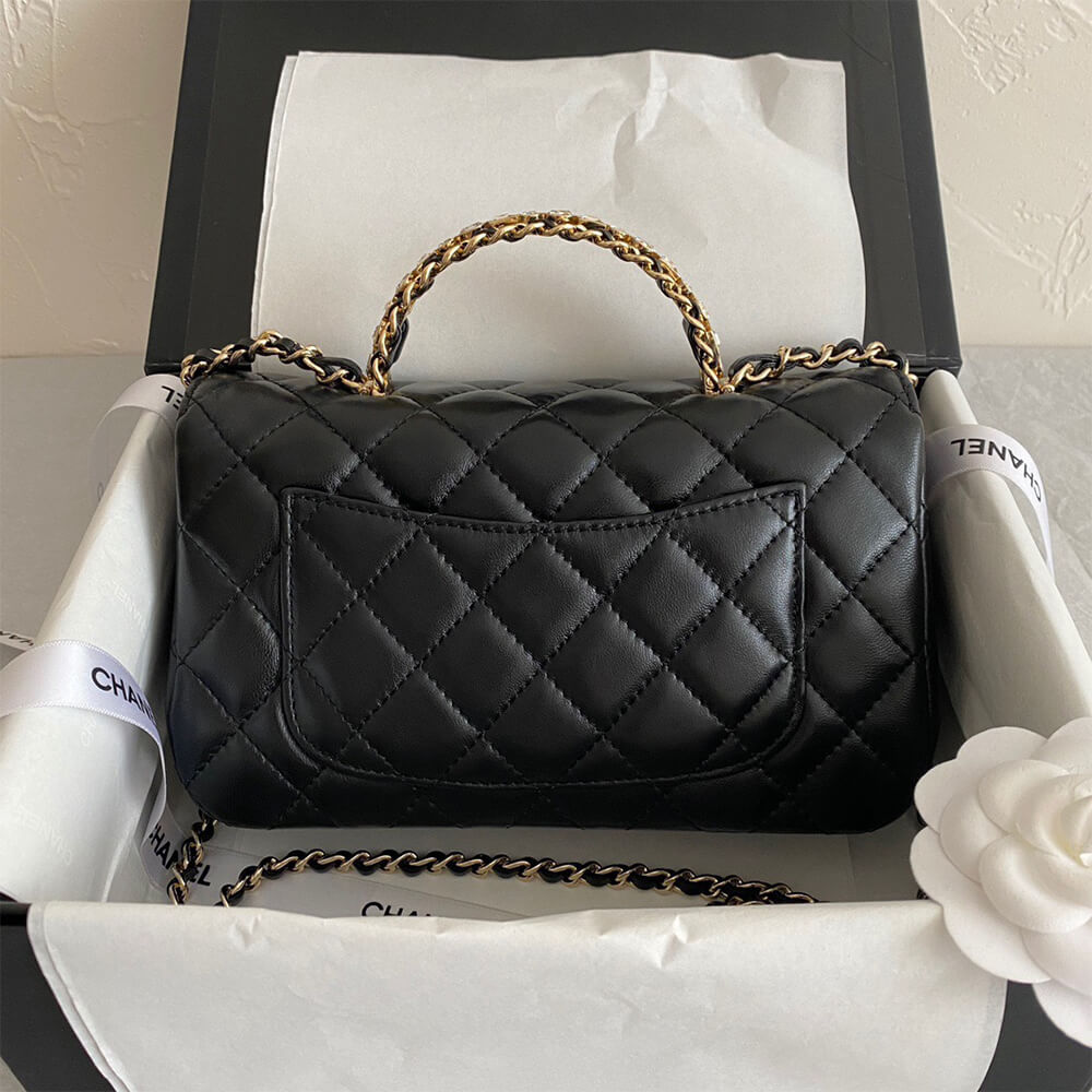 Ch*el mini flap with top handle