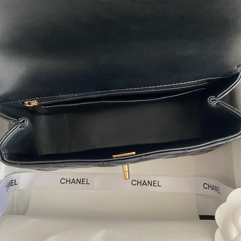 Ch*el mini flap with top handle