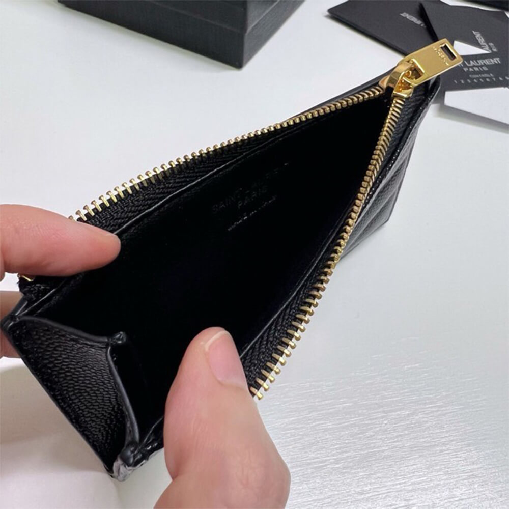 YSL CASSANDRE MATELASSÉ FRAGMENTS ZIPPED CARD CASE(HIGH-END GRADE)