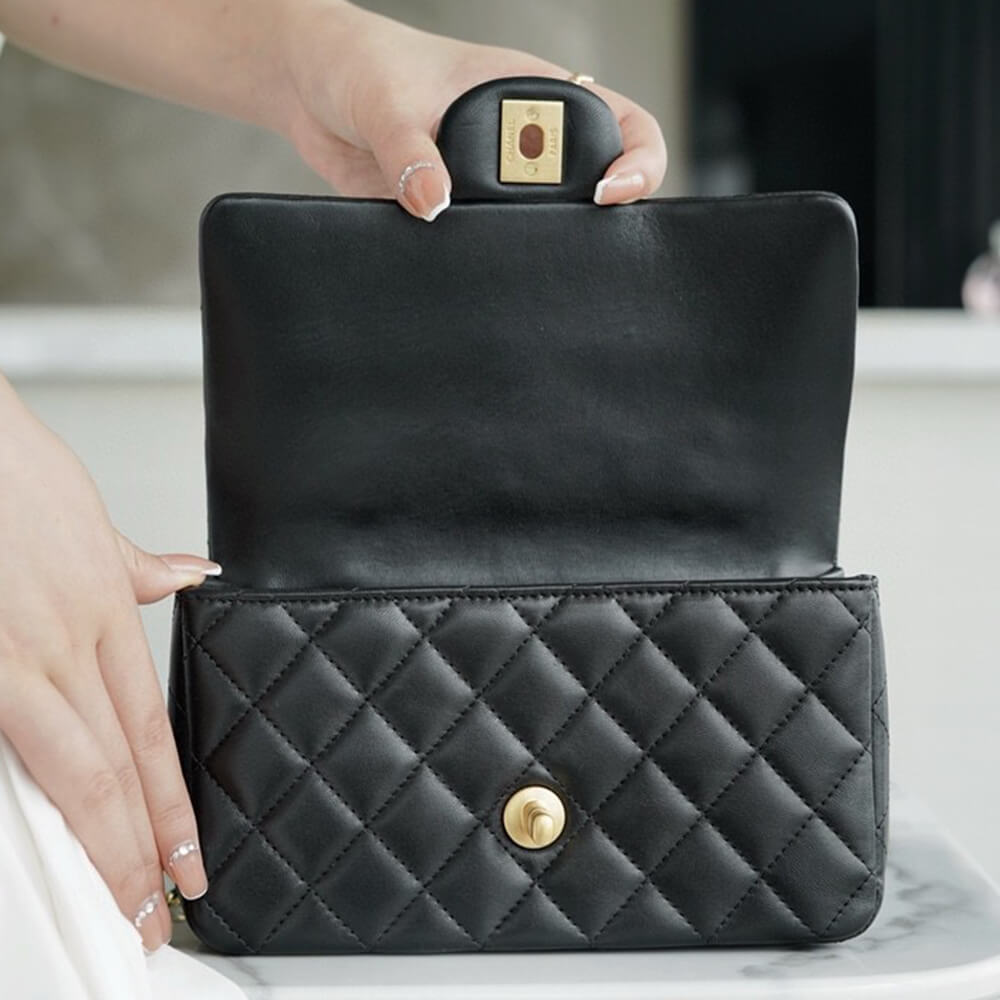 Ch*el mini flap with top handle(high-end grade)