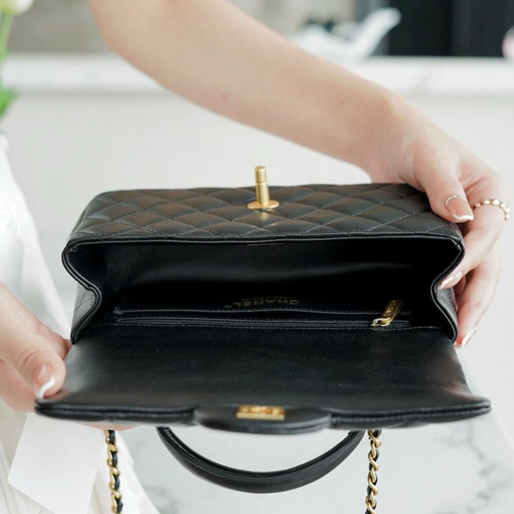 Ch*el mini flap with top handle(high-end grade)