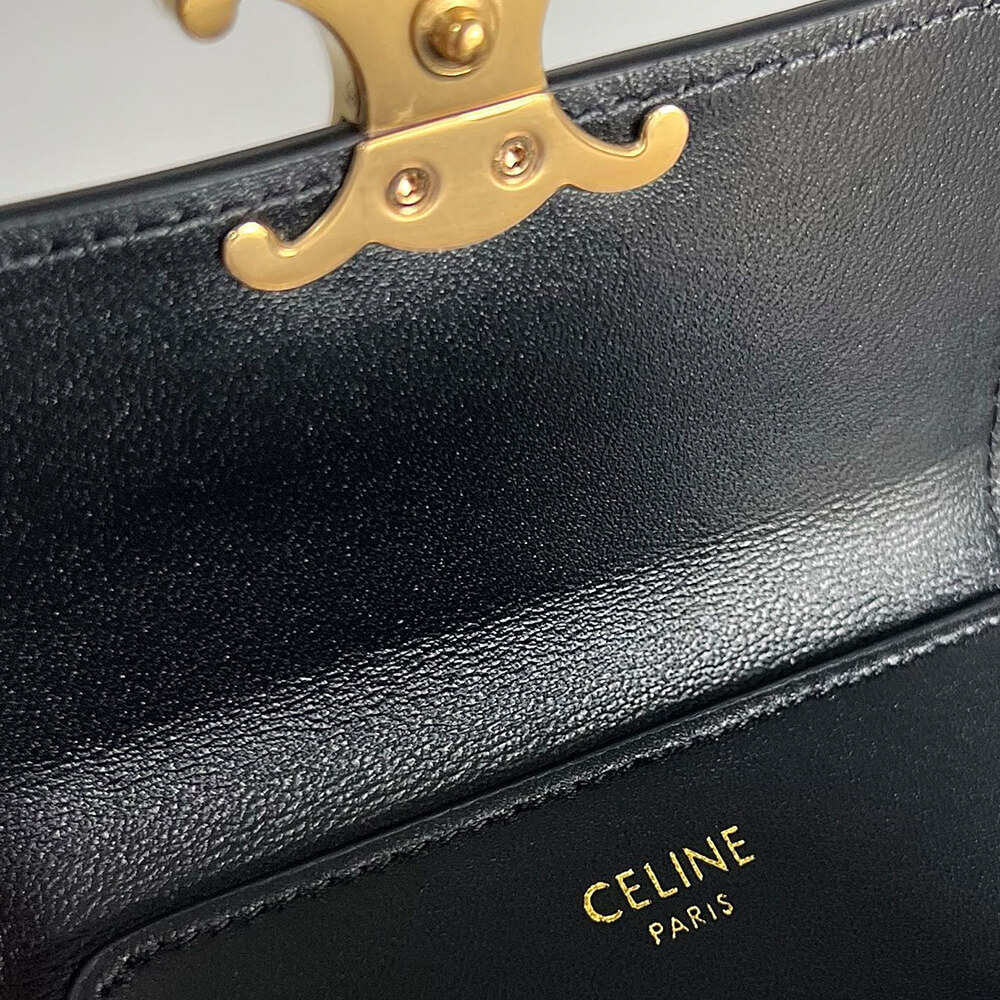 Ce**e compact wallet with coin triomphe in shiny calfskin(high-end grade)