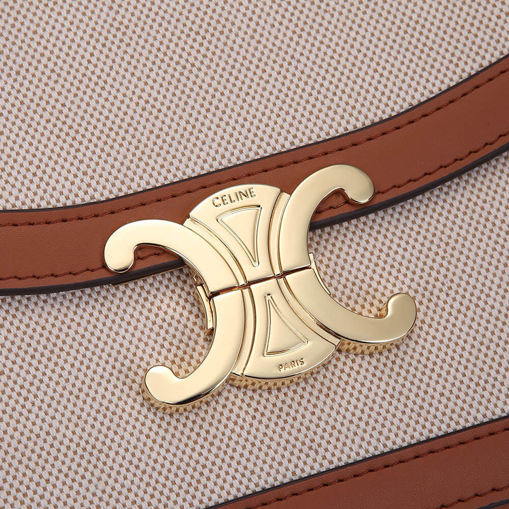Ce**e classique triomphe bag in triomphe canvas and calfskin