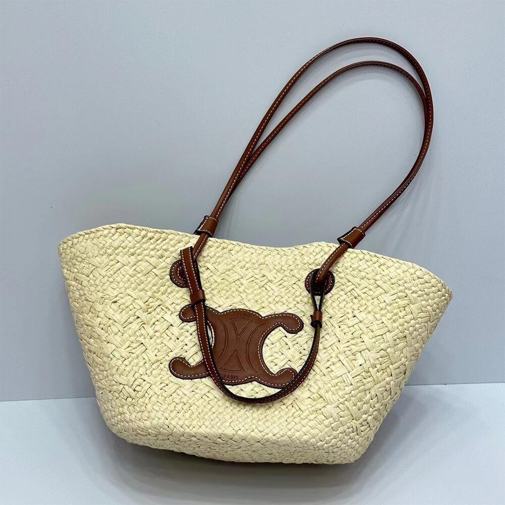 Ce**e classic raffia and calfskin