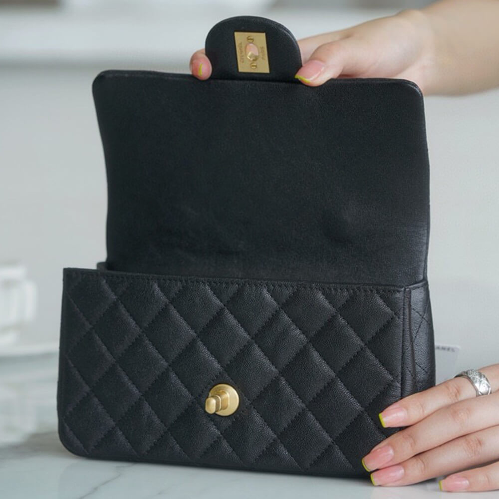 Ch*el mini flap with top handle(high-end grade)