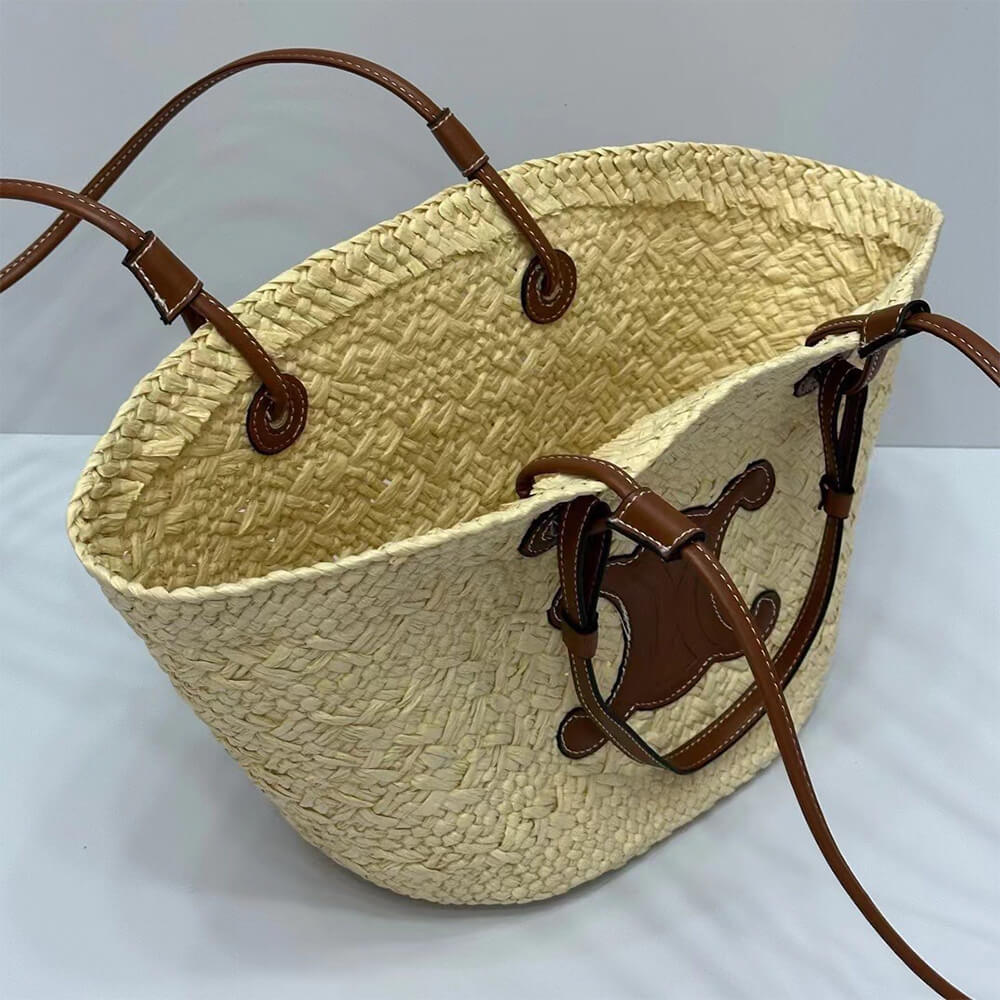 Ce**e classic raffia and calfskin