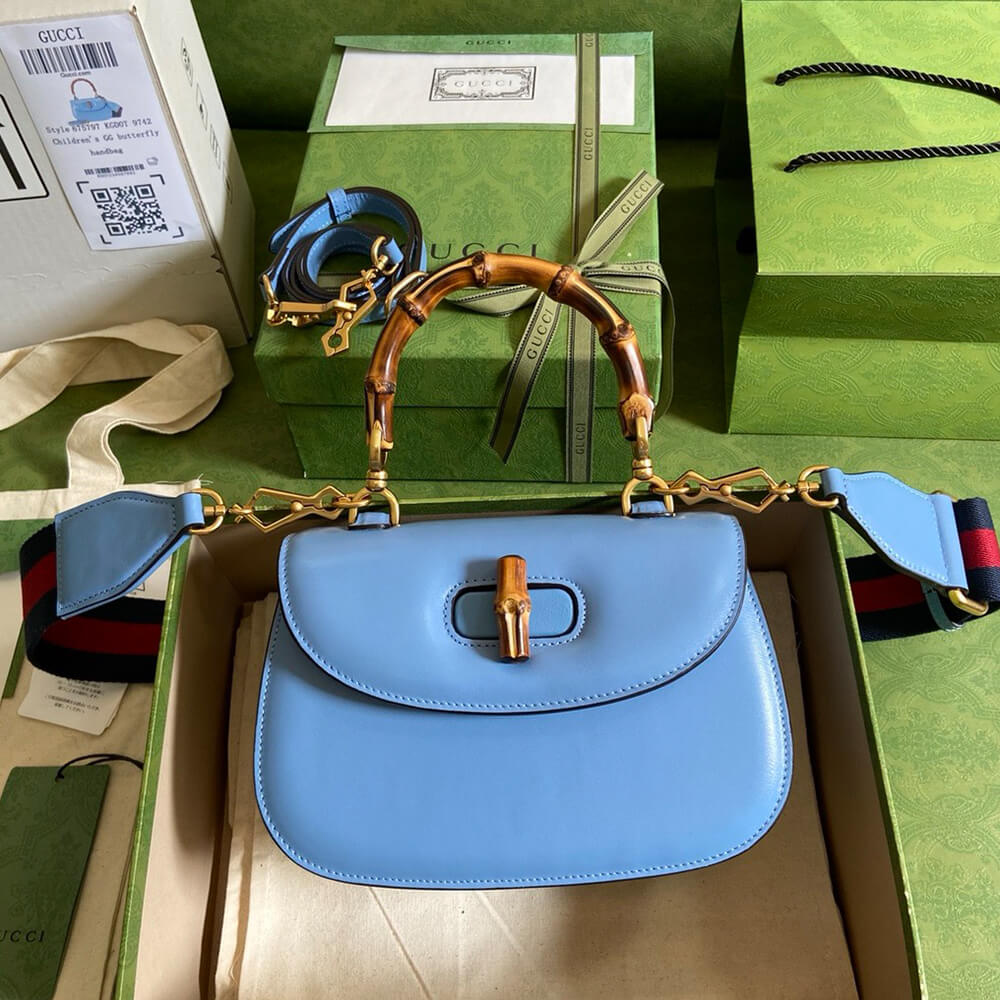 G*u*i bamboo 1947 jumbo gg small top handle bag