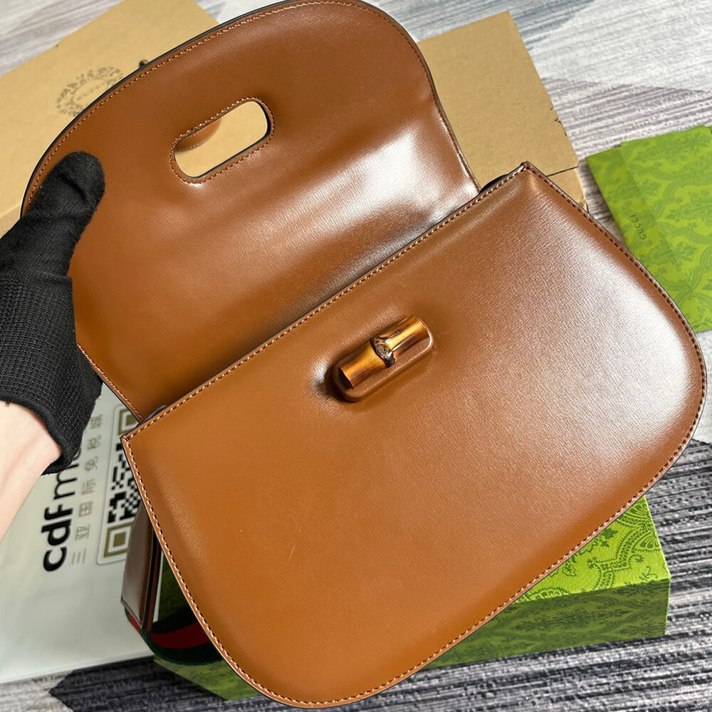G*u*i bamboo 1947 medium top handle bag