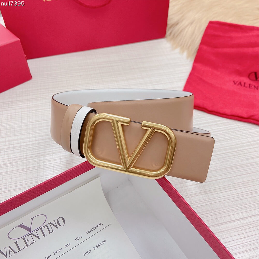 VALENTINO REVERSIBLE VLOGO SIGNATURE BELT IN GLOSSY CALFSKIN 40 MM