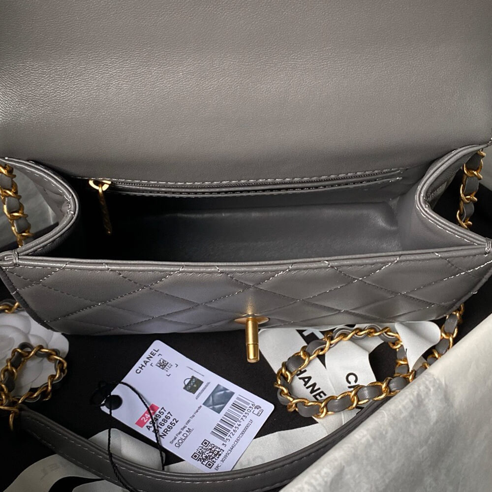 Small FLAP BAG WITH TOP HANDLE
