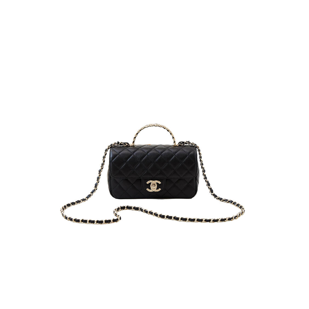 Ch*el mini flap bag with top handle