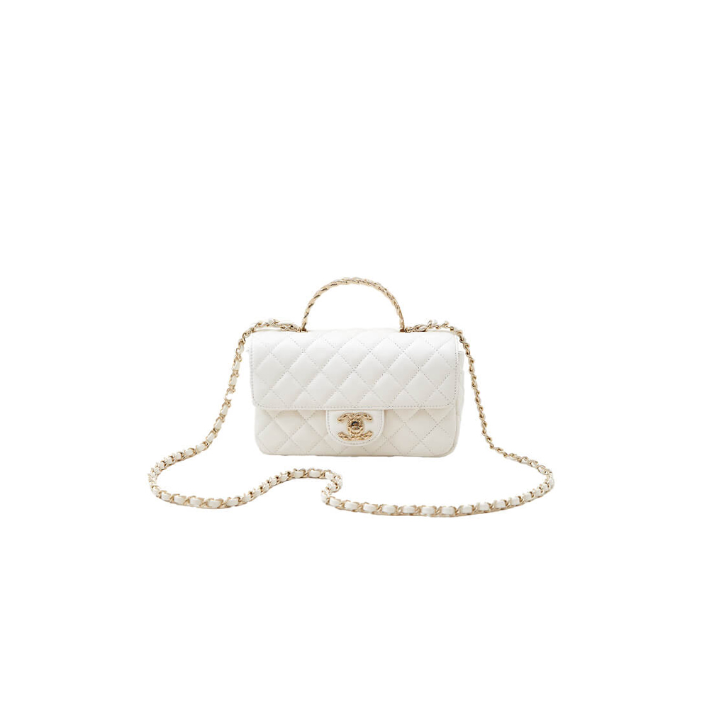 Ch*el mini flap bag with top handle