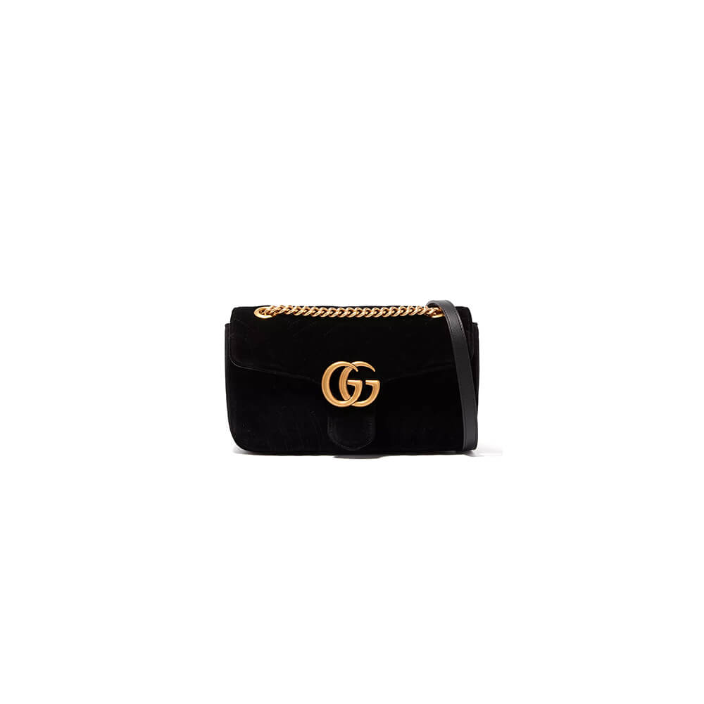 GG Velvet Small Marmont shoulder bag