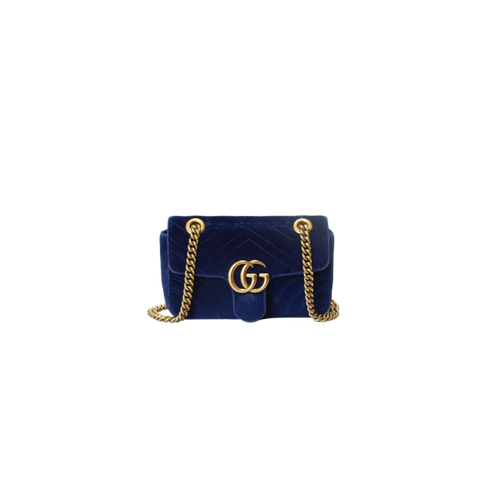 GG Velvet Small Marmont shoulder bag